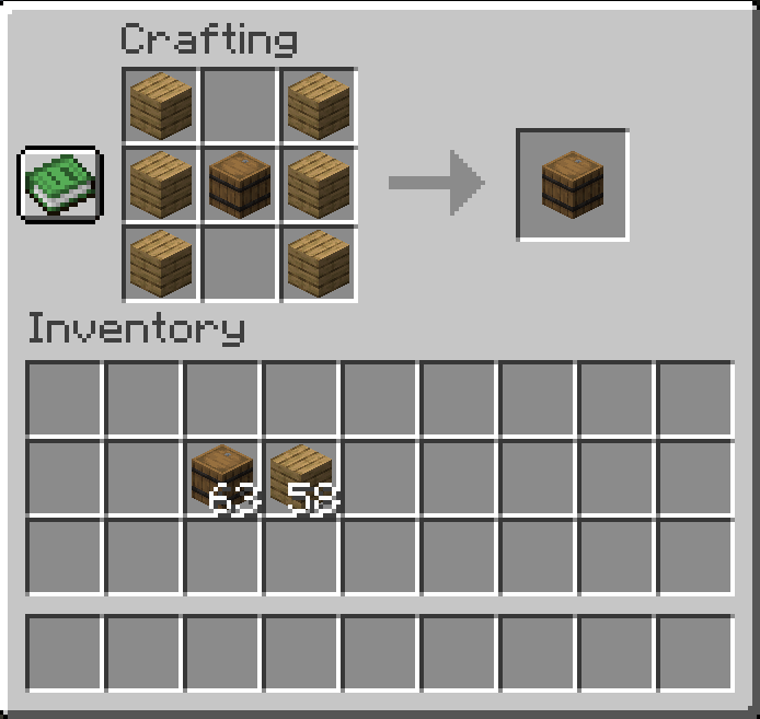 Barrel crafting recipe